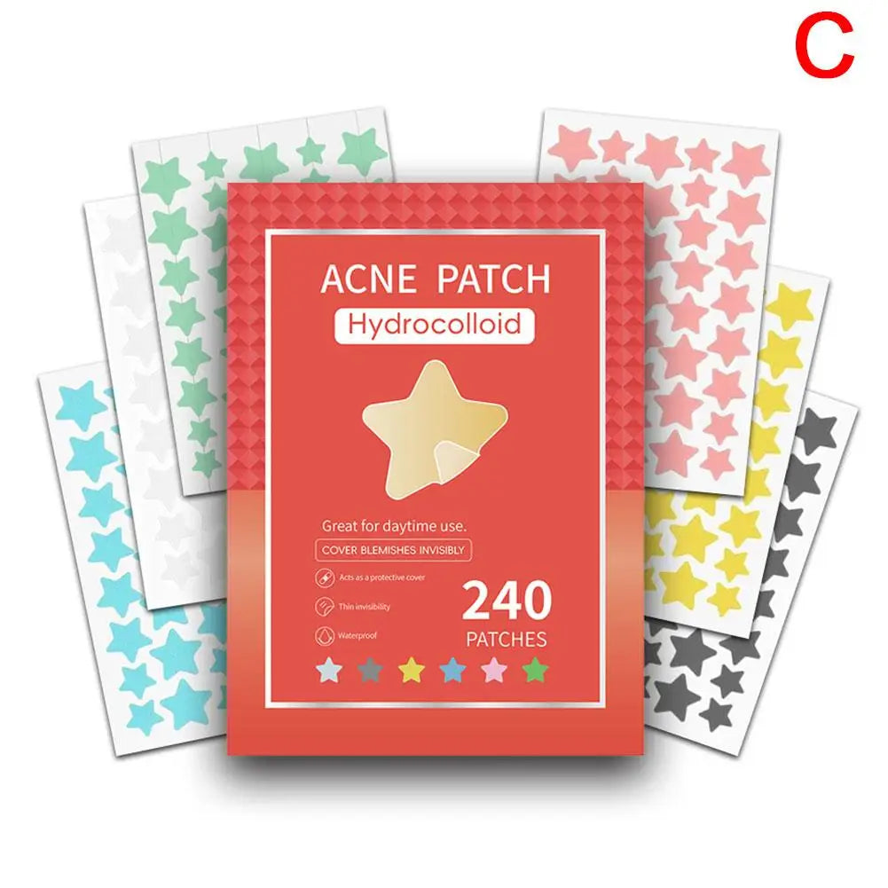 Colorful Star Pimple Patch - Invisible Acne Removal &amp; Skin Care Stickers C / CN