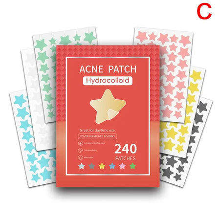 Colorful Star Pimple Patch - Invisible Acne Removal &amp; Skin Care Stickers C / CN