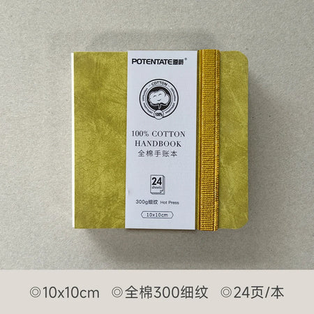 POTENTATE Linen-Bound Hardcover Artists Paper Pads &ndash; Smooth 10x10cm Yellow