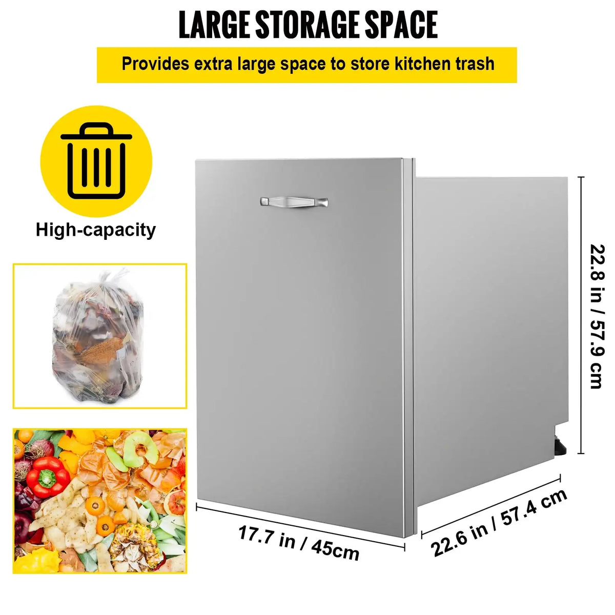 Stainless Steel Pull Out Trash Drawer For Propane Tank Type C / Poland