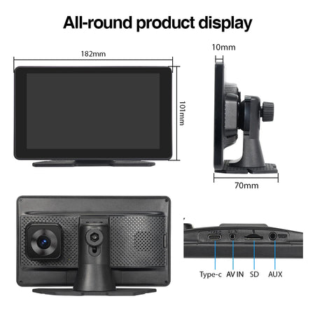 4K Dashcam 7inch Screen Driving Recorder &ndash; Wireless CarPlay