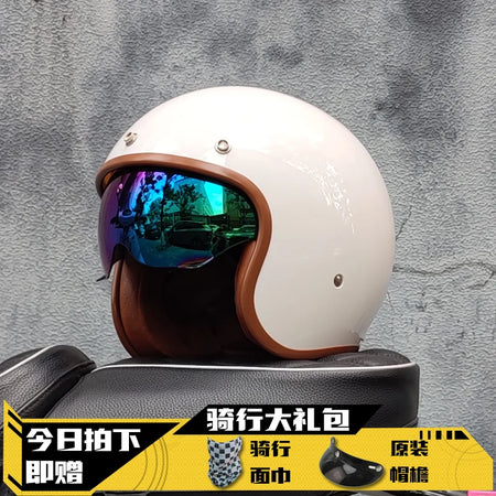 ORZ Retro Open Face Helmet 3-4 - Unisex DOT Certified