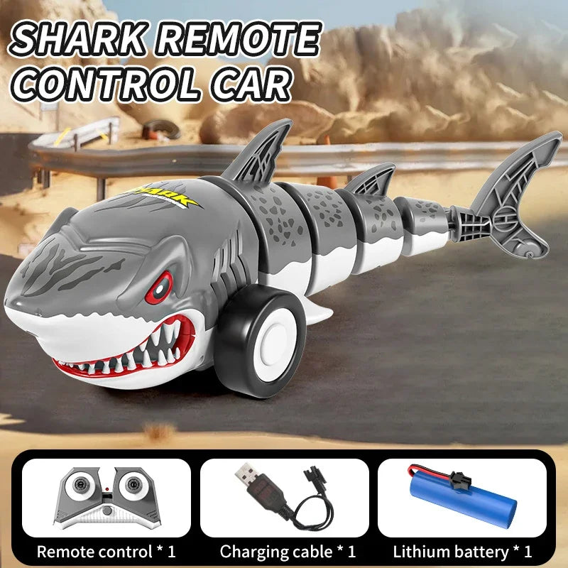 Bionic Shark RC Car &ndash; 360 Degree Rotating Remote Control GREY
