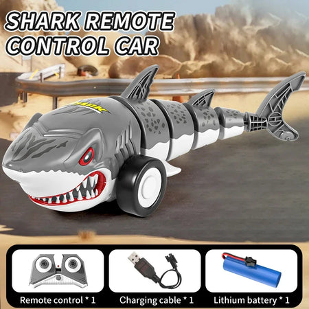 Bionic Shark RC Car &ndash; 360 Degree Rotating Remote Control GREY