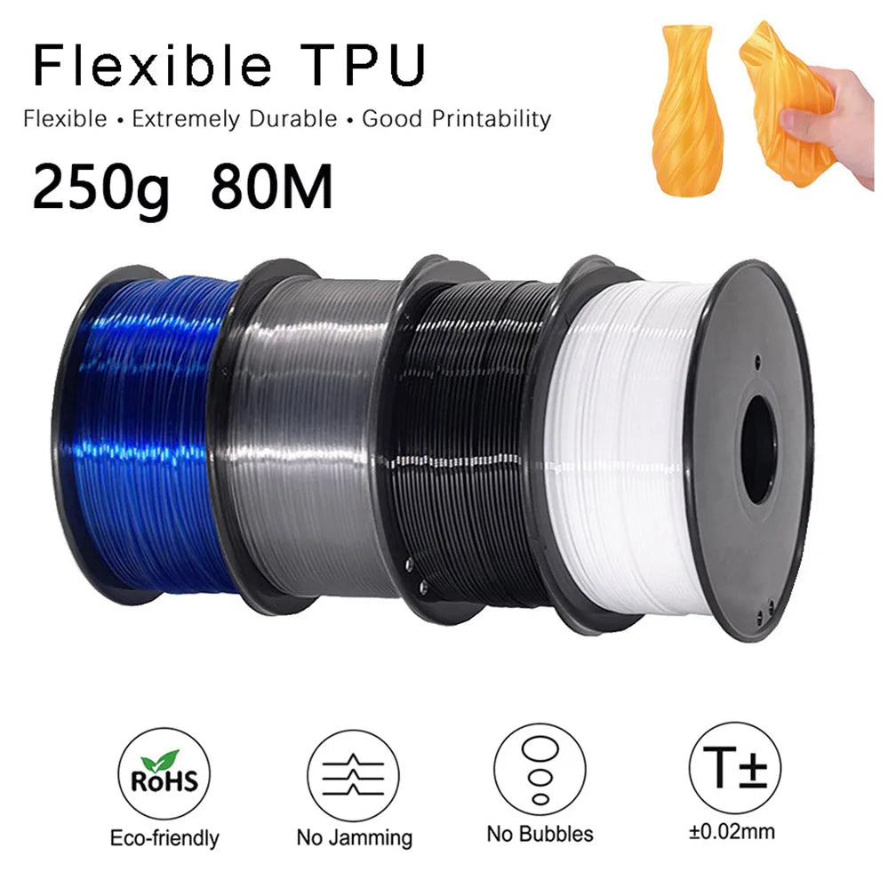 TPU Filament 3D Printer 250g 1.75mm &ndash; Flexible TPU Filament