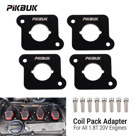PIKBUK 4 Pcs Aluminum Coilpack Adapter Plates Billet For Audi A3 S3 A4 A6 TT R8/TFSI Ignition Coils 8L Golf 1.8T RS4 S4 B5 by InterCyprus Trading Ltd