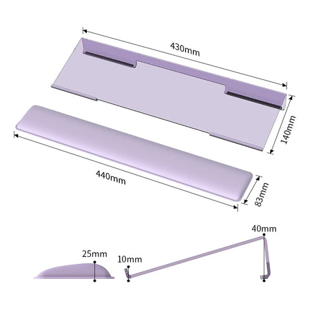 KWRS01 Acrylic Tilted Keyboard Holder &ndash; Ergonomic Rest Purple / CHINA