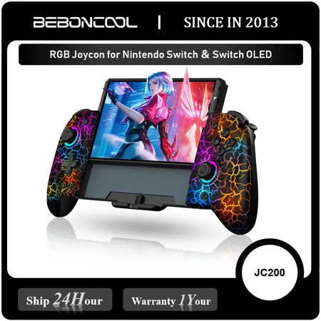 BEBONCOOL JC200 Hall Effect All-in-one Joycon For Nintendo Switch/Switch OLED 6-Axis Gyro Double Motor Vibration Gamepad by InterCyprus Trading Ltd