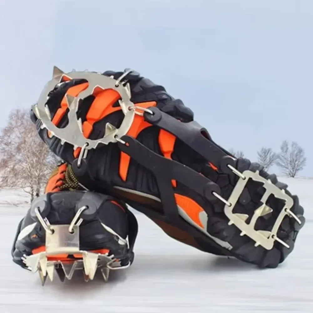 Professional Climbing Crampons with 18 Anti-Skid Studs for Winter Adventures