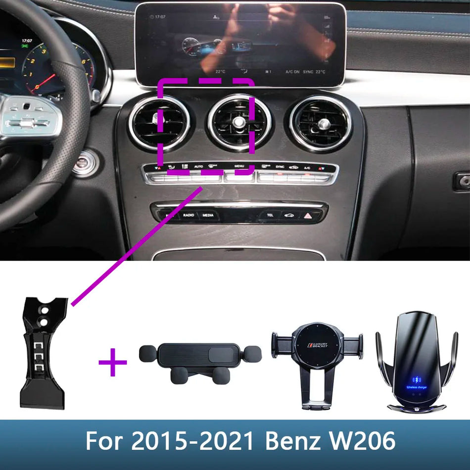 Mercedes GLC Bil Telefonhållare Med Trådlös Laddningsbas