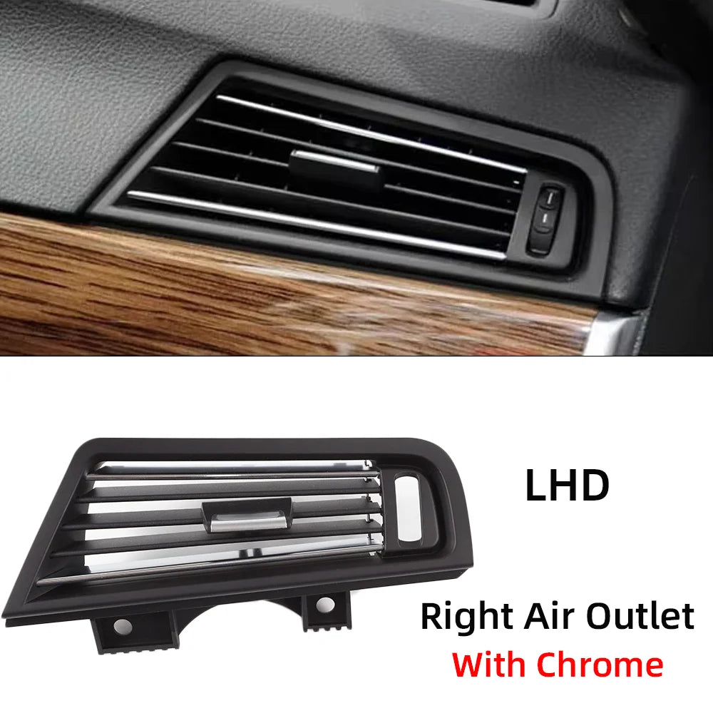 For BMW 5 Series F10 F11 520i 2010-17 LHD Car Front Rear Left Right Air Conditioning Chromed AC Vent Grille Outlet Cover Panel by InterCyprus Trading Ltd