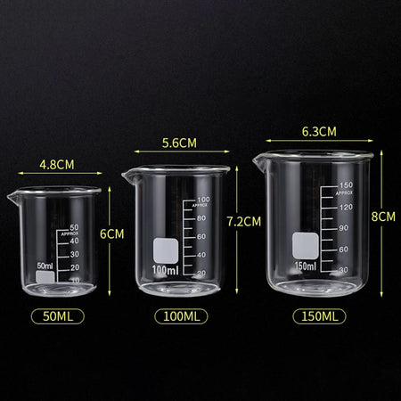 KOQZM Transparent High Borosilicate Glass Measuring Cup &ndash; Accurate Measurement for Baking and Cooking 50ml