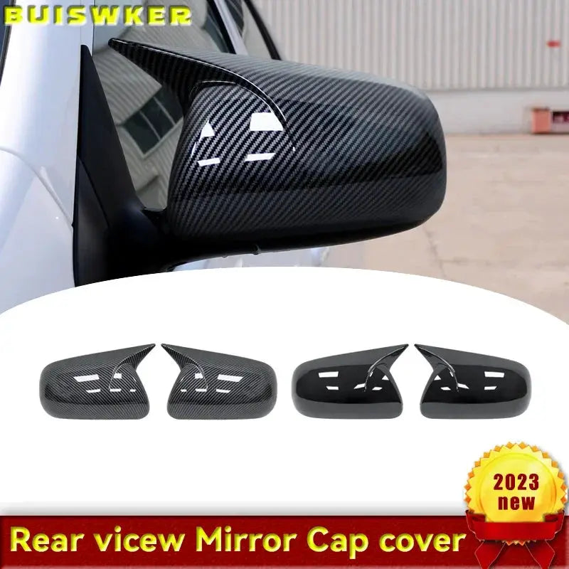 Car Rear View Mirror Covers ABS Carbon Fiber Gloss Black for Toyota Corolla 2007-2013 Vios Yaris Sedan P90 2008-2013 by InterCyprus Trading Ltd