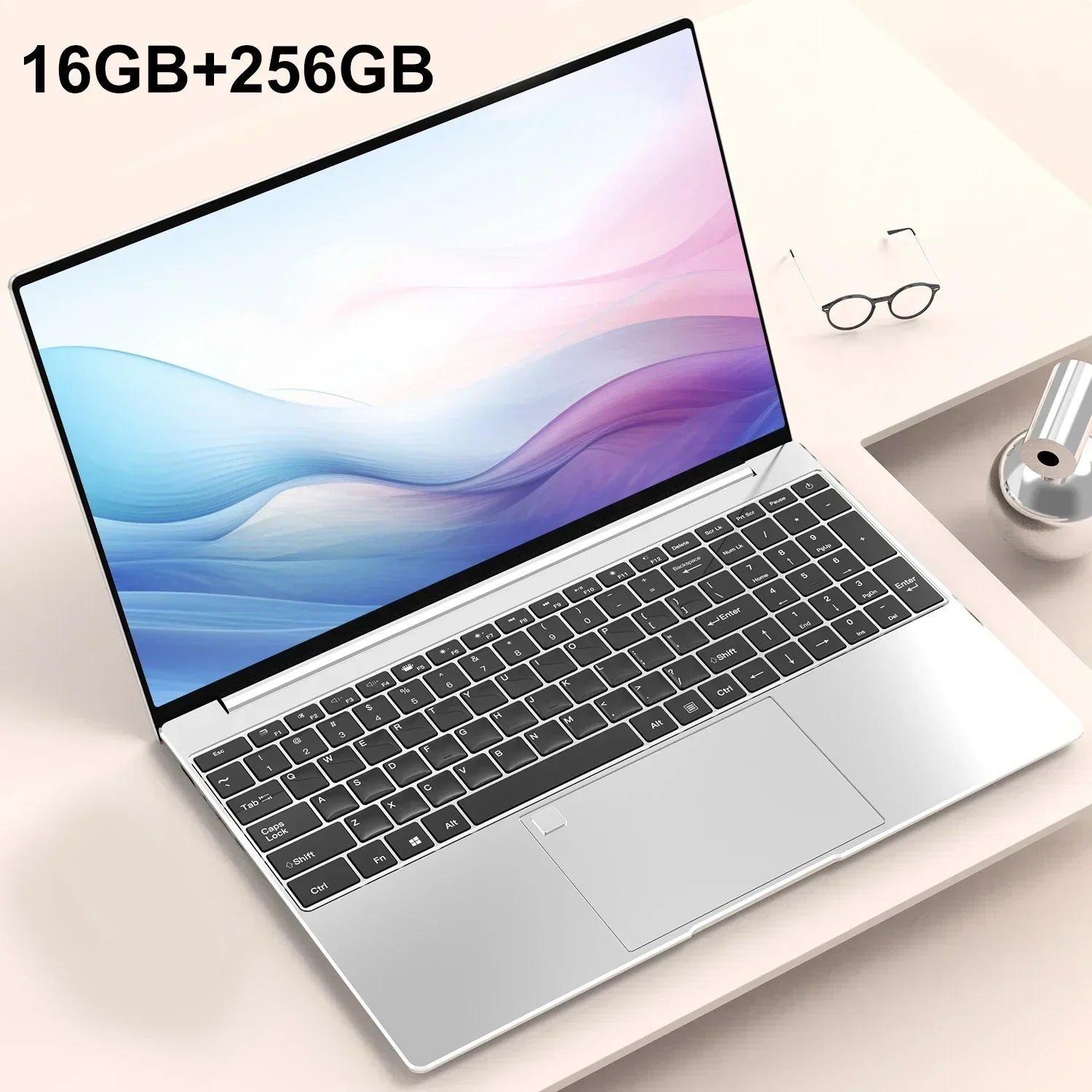 Portable Laptop 15.6 Inch &ndash; High Performance with 32GB RAM and 2TB SSD silver 16GB 256GB / Intel Celeron N5095