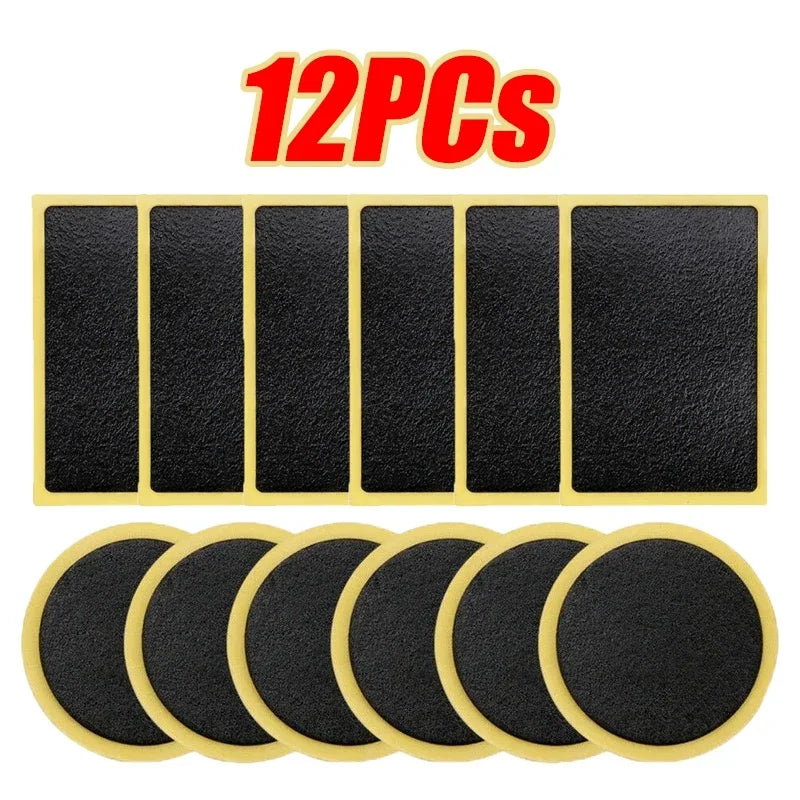 Universal Glue-free Tire Repair Patches - Quick, Easy, and Effective Solutions for Car, Motorcycle, and Bike Tires 12Pcs Mixed