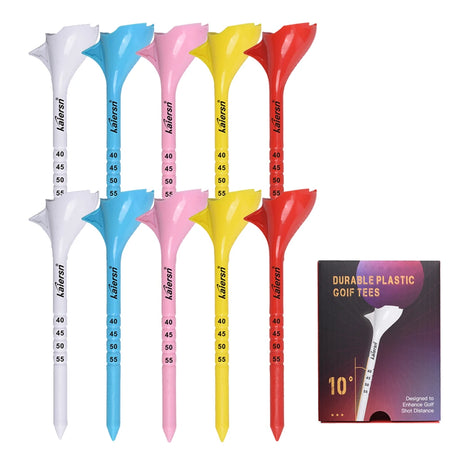 Kaiersn Golf Tees 10Pcs &ndash; Enhanced Shot Distance Design MULTI
