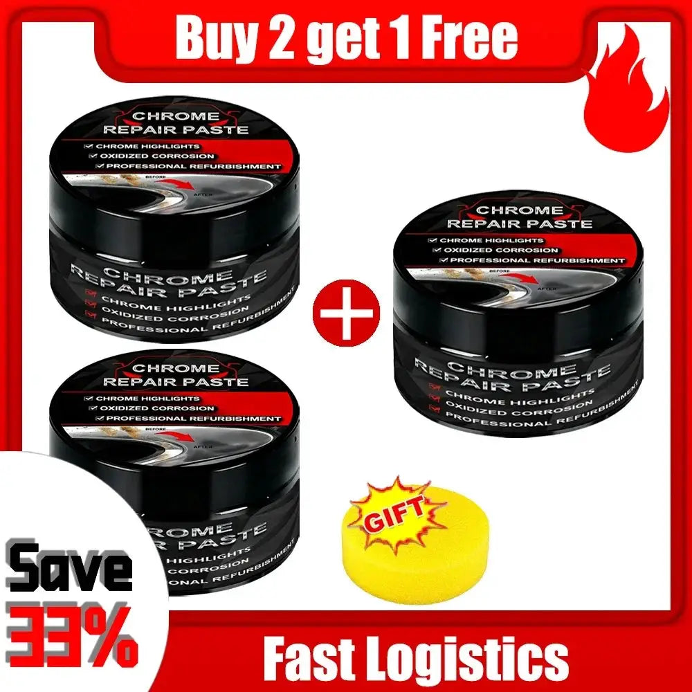 Polishing Paste for Chrome Plated Cars Fix Scratches on Door Handles Window Frames Car Logos Restore Surface Shine k*61 by InterCyprus Trading Ltd