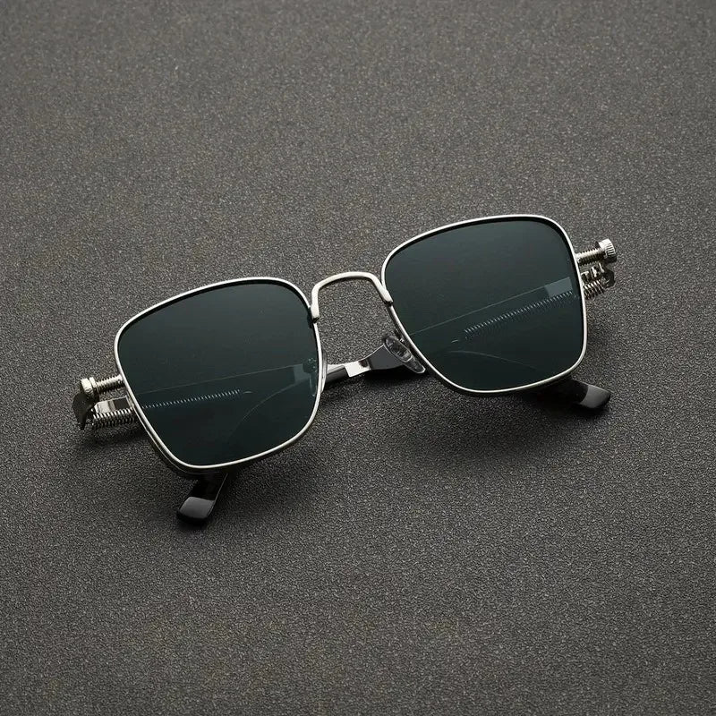 Men Driving Steampunk Square Sunglasses &ndash; UV400 Metal Frame
