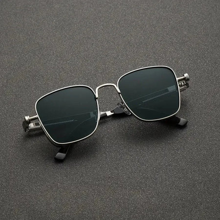 Men Driving Steampunk Square Sunglasses &ndash; UV400 Metal Frame