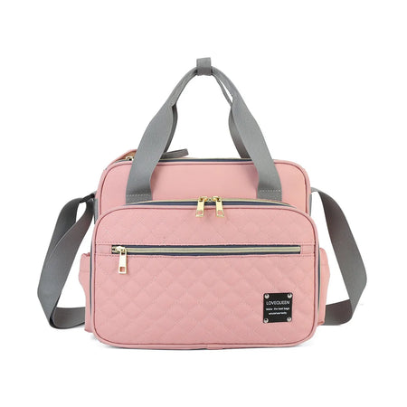 New Style Waterproof Diaper Bag &ndash; Large Capacity and Multifunctional Design Pink