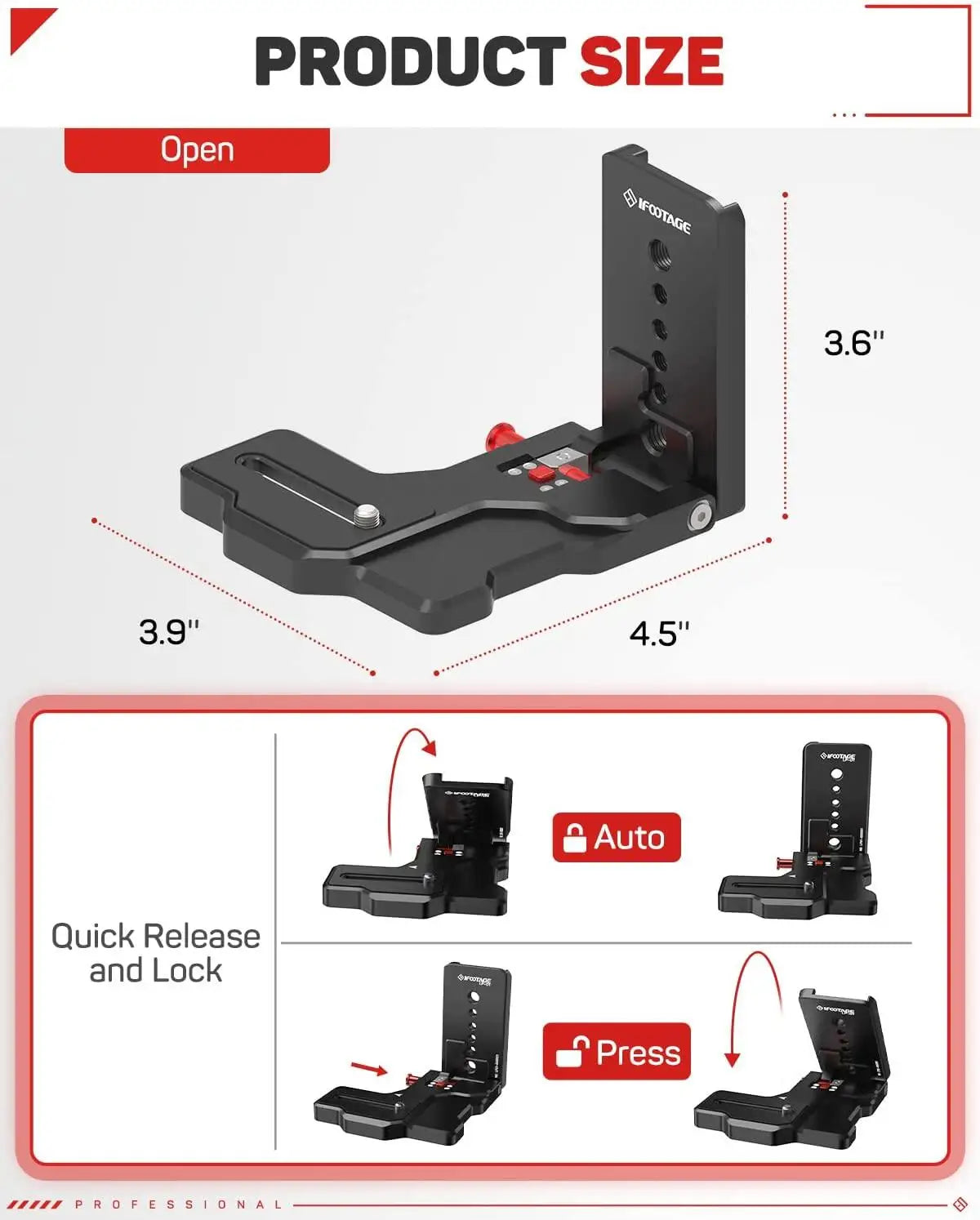 IFOOTAGE LP-02 L-Shape Bracket Plate &ndash; Ultra-Lightweight