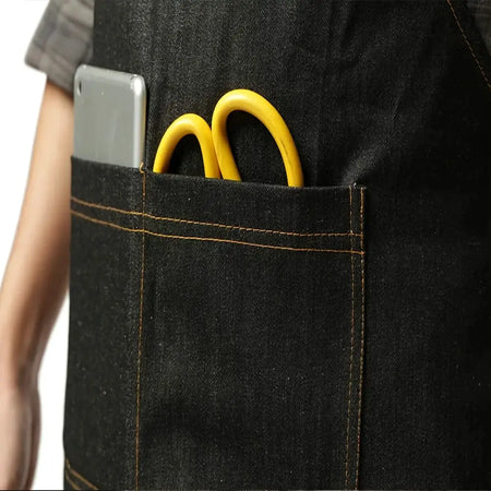 Lightweight Denim Jean Tool Apron with Pockets Waterproof Waxed Canvas Apron for Men and Women Adjustable Work Apron by InterCyprus Trading Ltd
