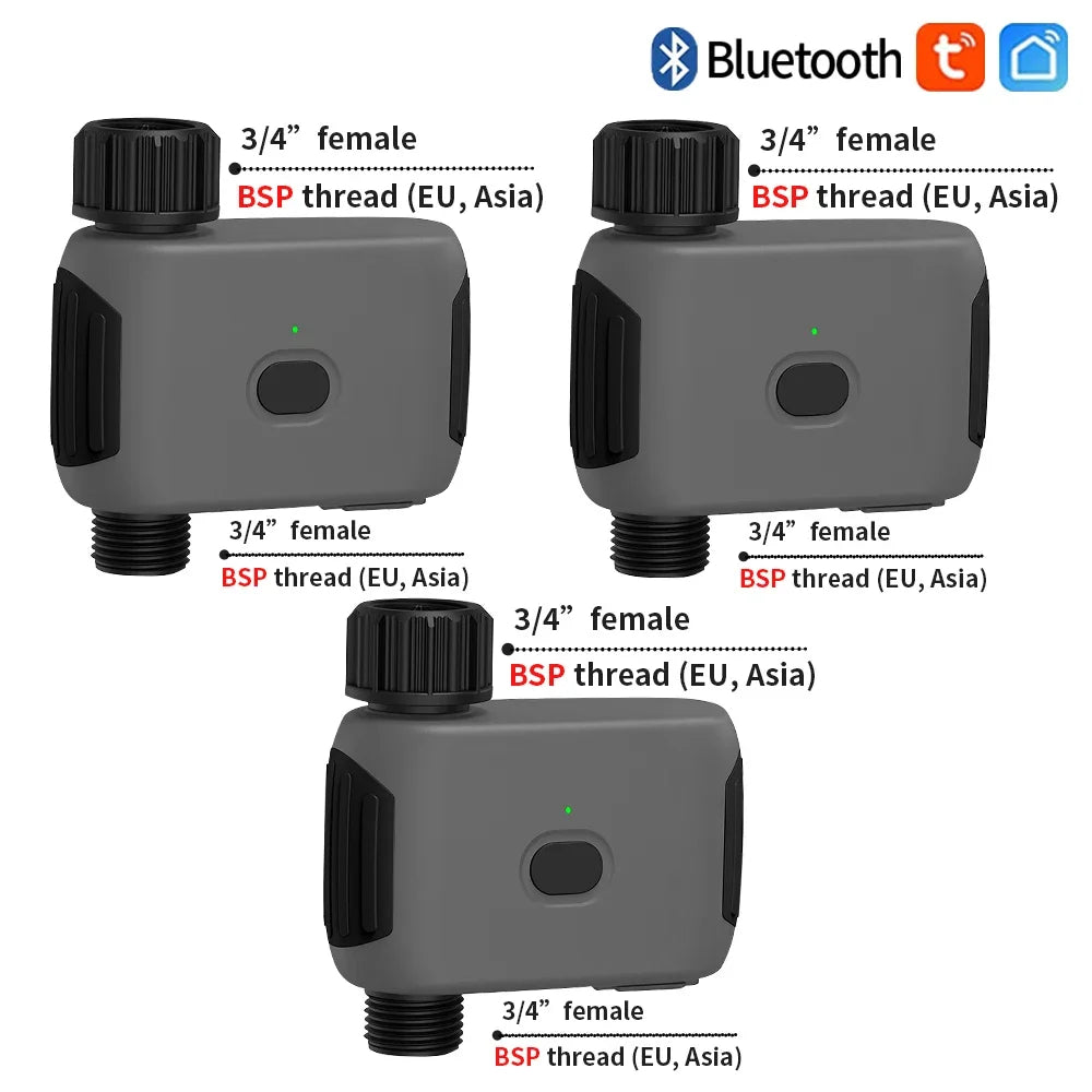 Smart Tuya Bluetooth Garden Water Timer - Alexa Compatible, Rain Delay, Automatic Irrigation EU Version 3Pcs / CHINA / Bluetooth Version