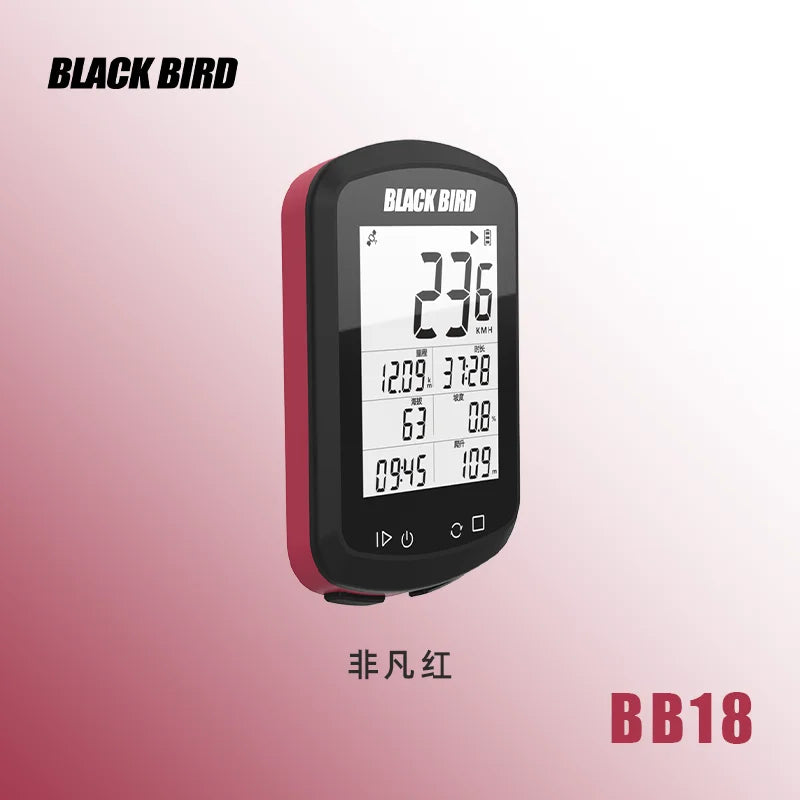BLACKBIRD GPS Bike Computer BB18 &ndash; Wireless Waterproof Speedometer and Odometer Red BB18