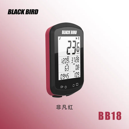 BLACKBIRD GPS Bike Computer BB18 &ndash; Wireless Waterproof Speedometer and Odometer Red BB18