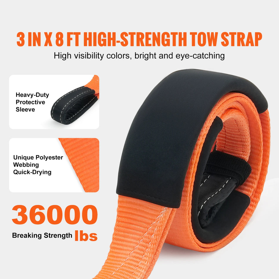 Kabel holowniczy do samochodu 20Do30Ft lina wyciągarki 2Do3Do4In pasek