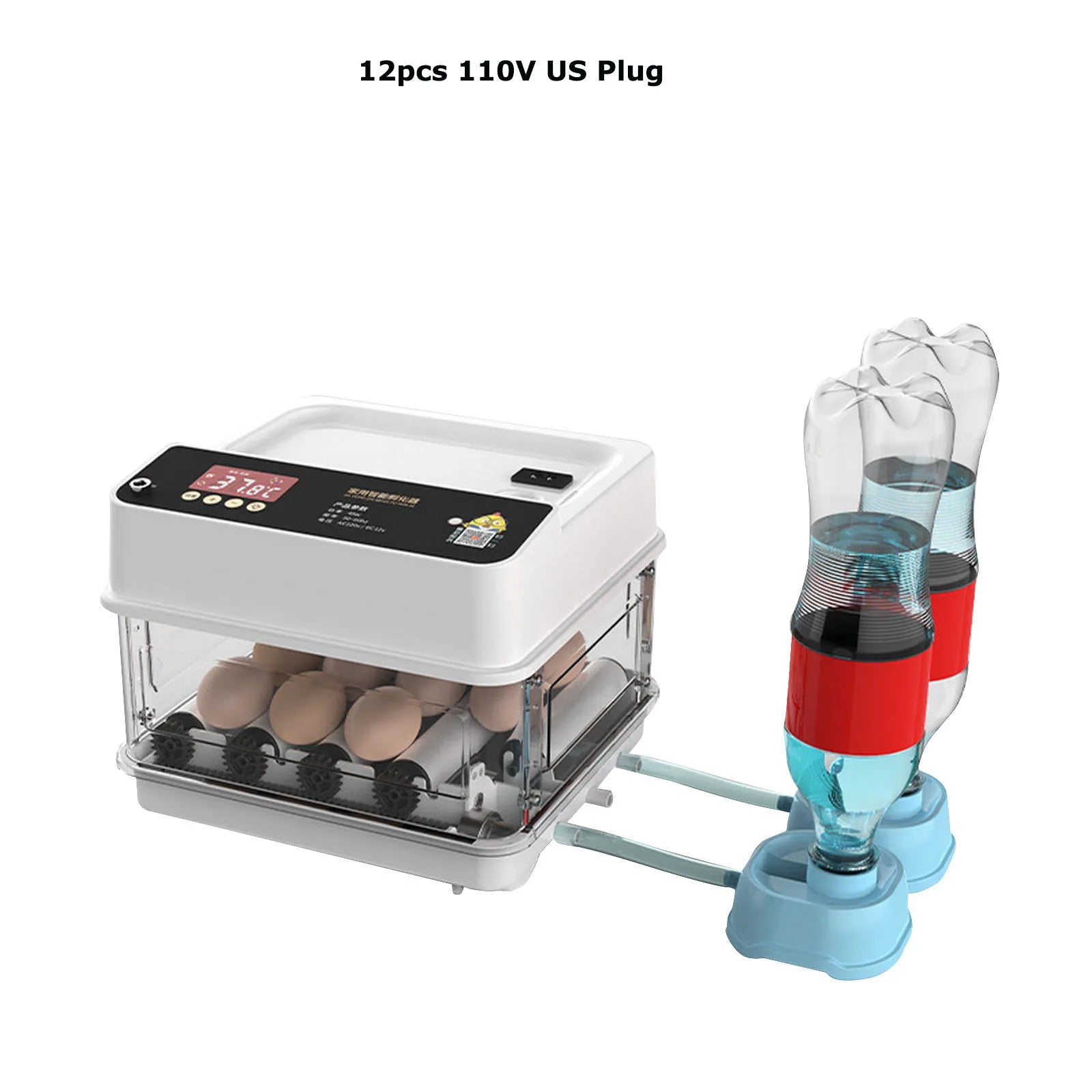 6/12 Hatcher Eggs Incubator Brooder &ndash; Auto Egg Turner White 12 110V US