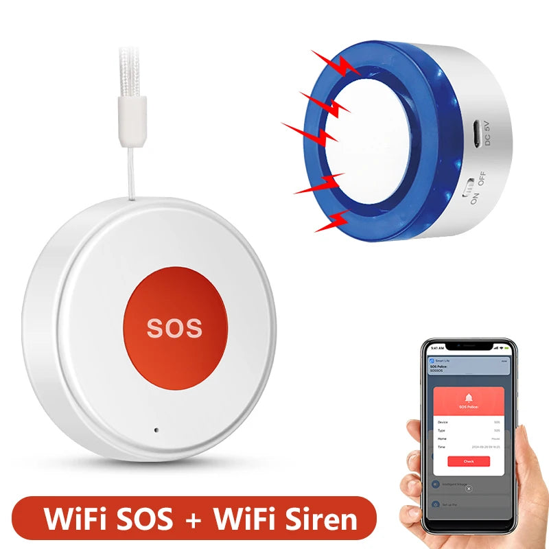 Tuya WiFi SOS Button Hanging Rope - One Key Emergency TY-SOS-4-H2