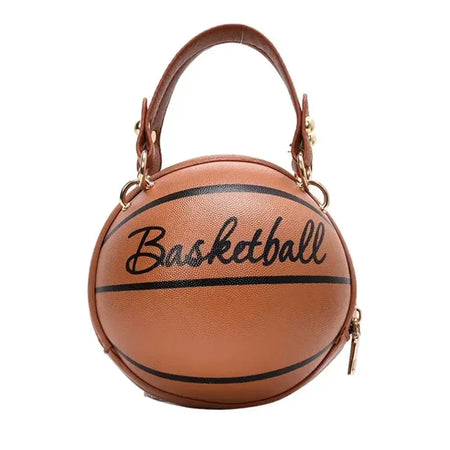 Women's Versatile Round Basketball Crossbody Bag brown