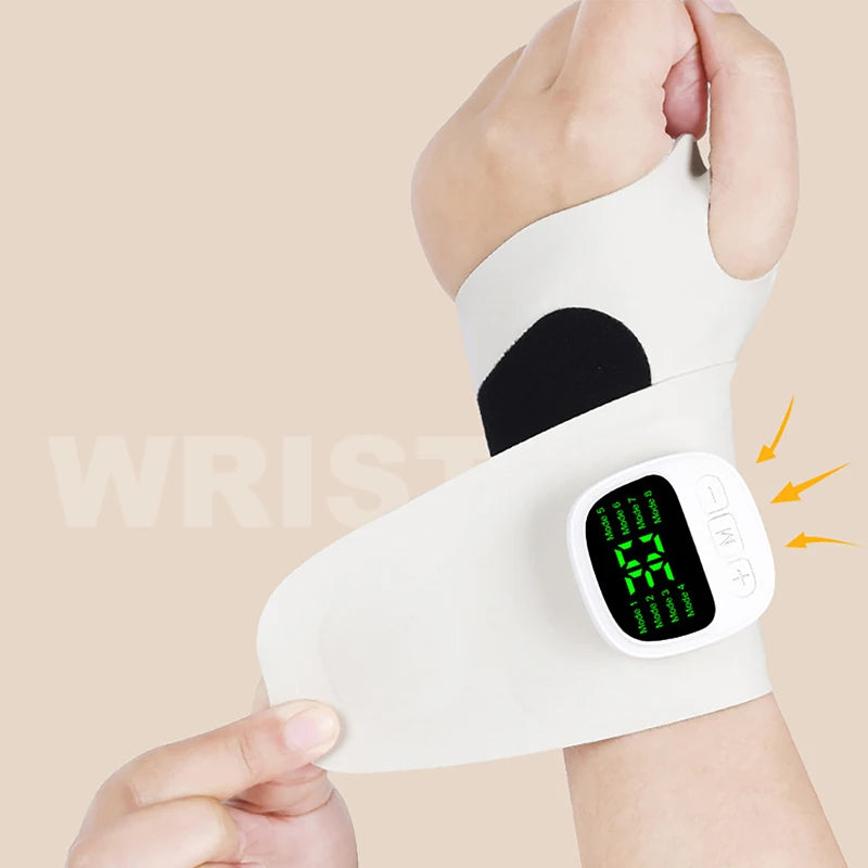 8 Modes 30 Levels Wrist Massager &ndash; Rechargeable Relief Beige