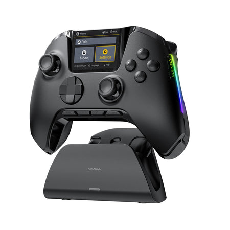 Interactive Screen Wireless Gaming Controller &ndash; Hall Effect black