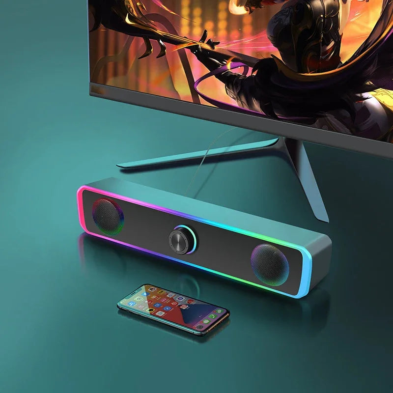 🟠 Νέο ηχείο Bluetooth 4D Surround Soundbar Wired Computer Stereo Subwoofer Sound Bar για φορητό υπολογιστή θεάτρου TV AUX 3,5mm