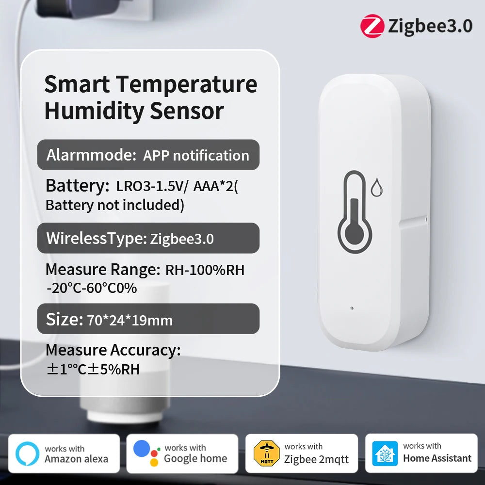 TNCE Tuya WiFi/ZigBee Temperature And Humidity Sensor  APP Remote Indoor Thermometer For Home Work With Alexa Google Home zigbee version / CHINA / 2 piece pack