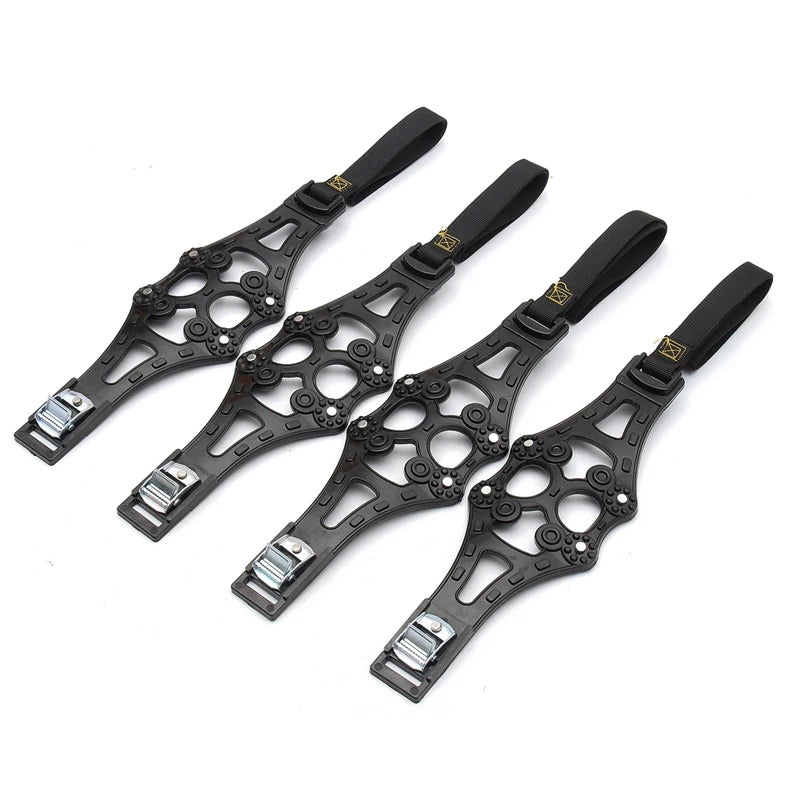 4Pcs Car Snow Chains &ndash; TPU Snow Chains For Low Temps Black 4pcs