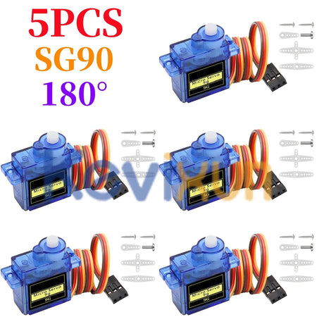 SG90 9G Micro Servo Motor &ndash; Exceptional Control and Precision 180 Degrees 5PCS