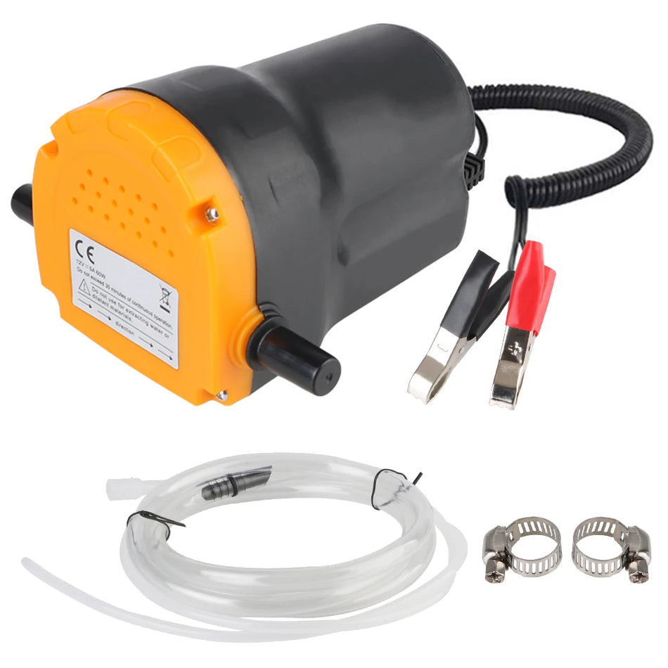 12V 60W Elektrische Olieoverbrengpomp met Slang voor Brandstof, Diesel, Benzine, Botens