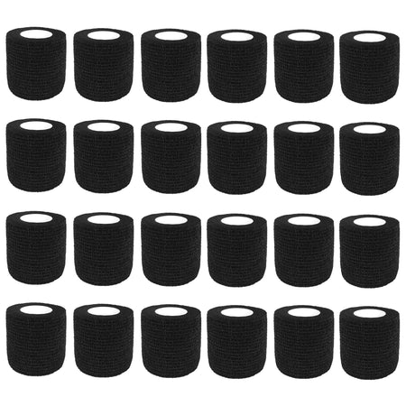 Self-Adhesive Elastic Bandage Wrap for Sports &amp; Tattoo Protection Black x 24