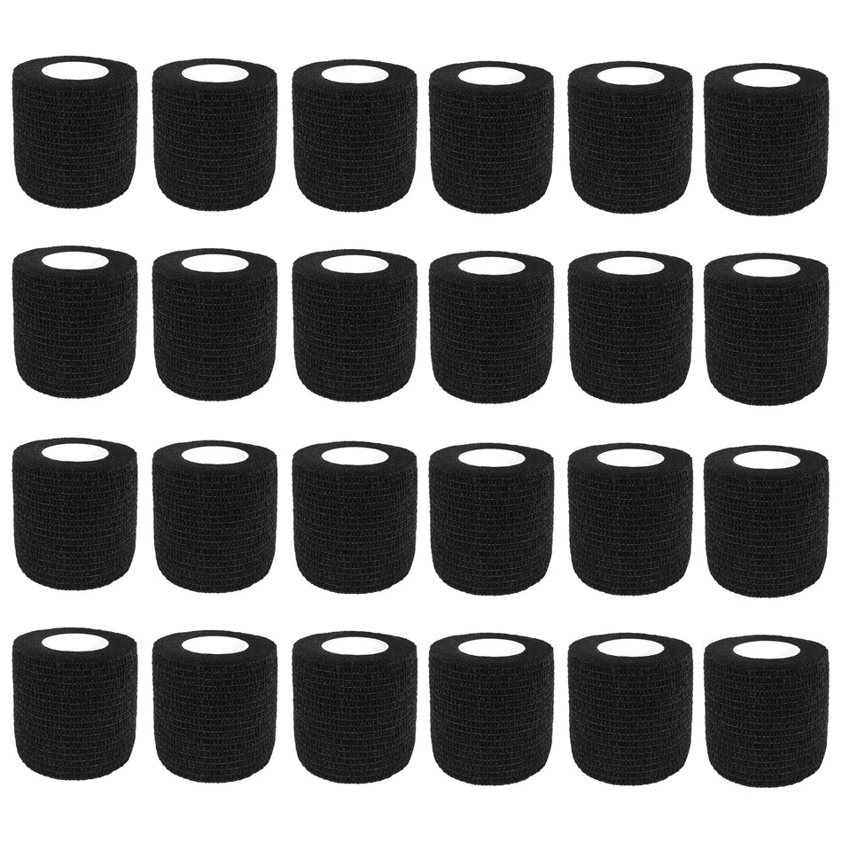 Self-Adhesive Elastic Bandage Wrap for Sports &amp; Tattoo Protection Black x 24