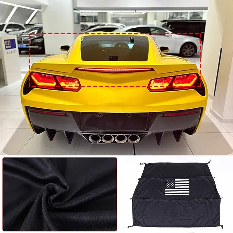Zwarte stoffen kofferdeksel voor Chevrolet Corvette C7 2014 2019