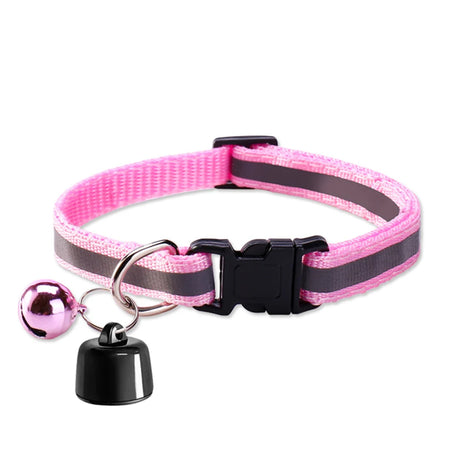 Mini GPS Tracker Cat Collar &ndash; Waterproof Reflective Pattern Pink