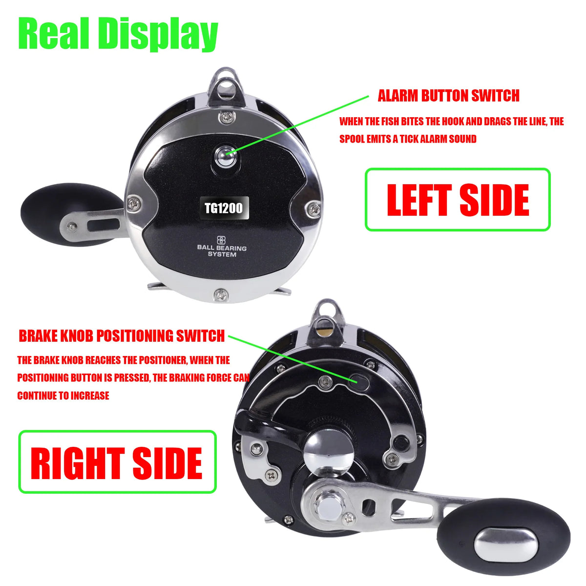All Aluminum Alloy Trolling Drum Fishing Reels - 30KG Drag