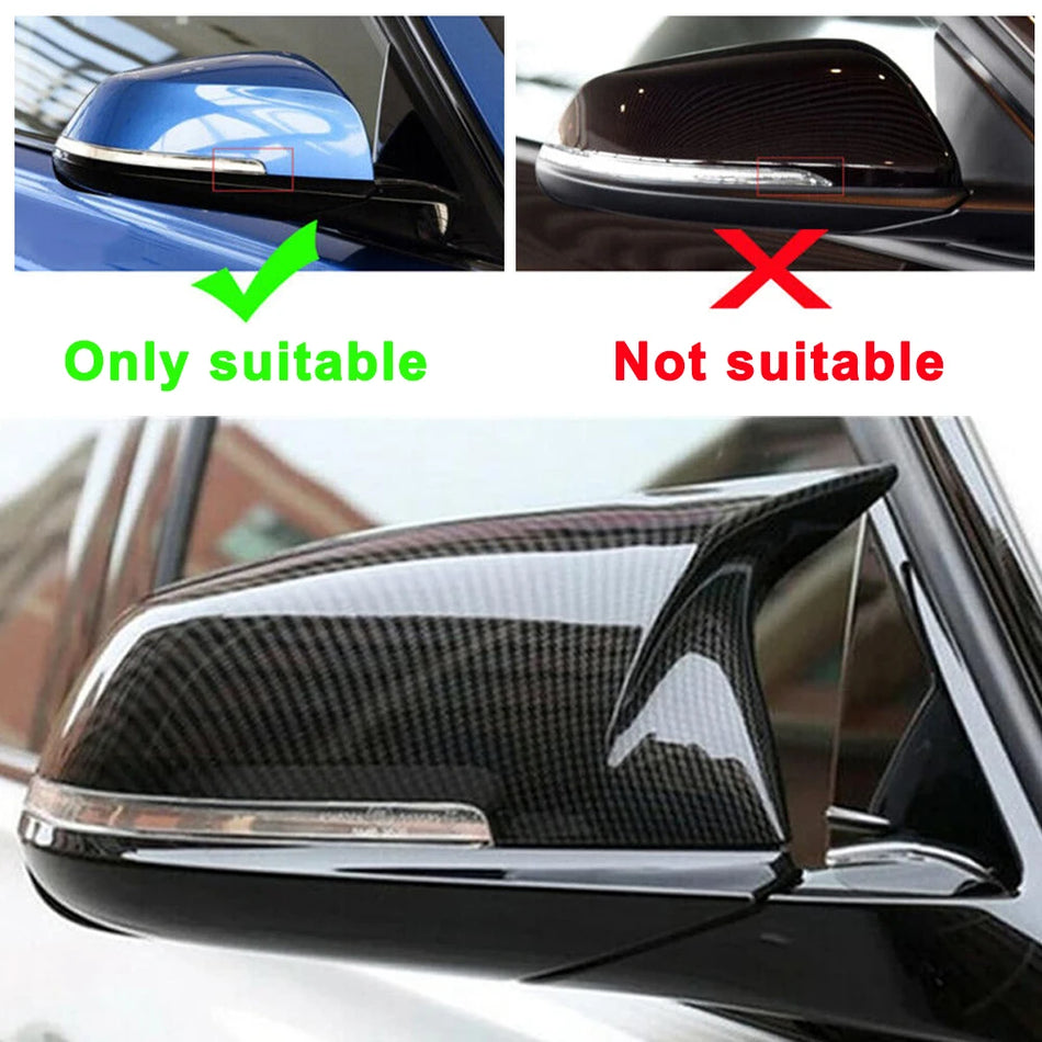 Kryt spätného zrkadla pre BMW F30 F32, vzhľad uhlíkových vlákien, vylepšenie vonkajšieho obloženia, odolný plast
