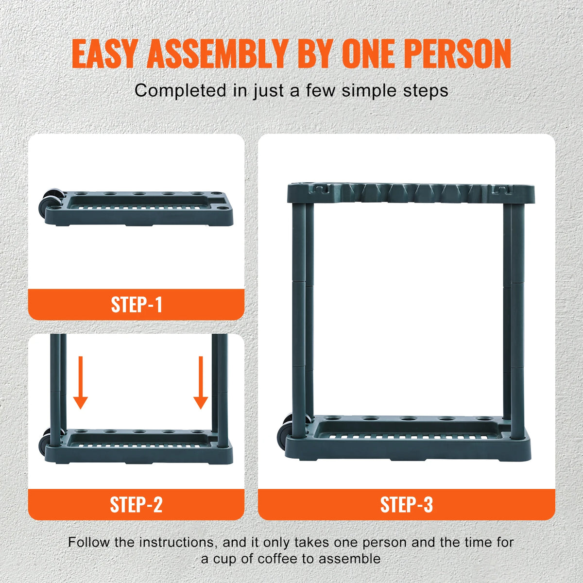 SucceBuy 10 Slot Yard Tool Organizer &ndash; Space Saving Rack