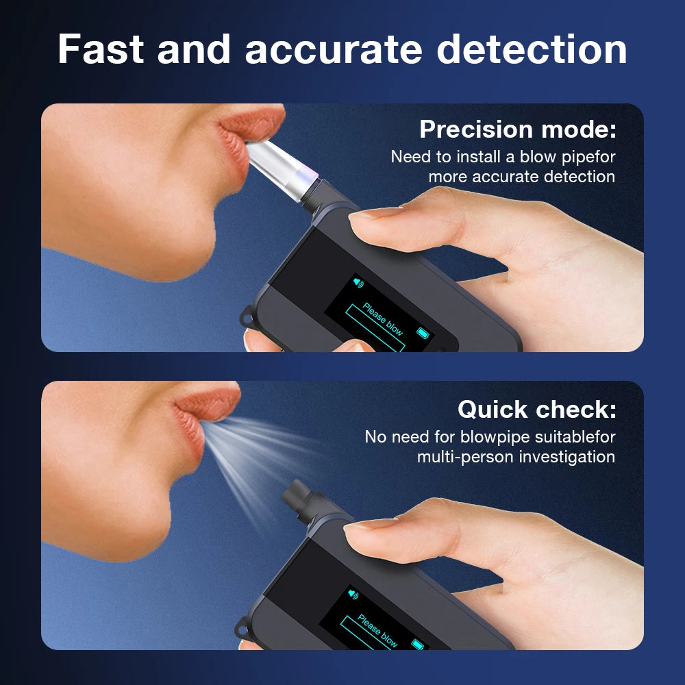D1000 Digital Breath Tester &ndash; LCD Display USB Rechargeable