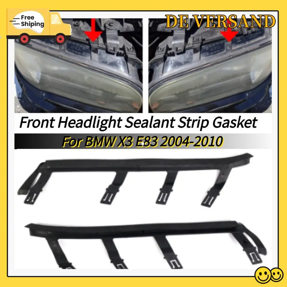 Headlight Sealant Strip Gasket for BMW X3 E83 2004-2010 Front Headlight Assembly Soft Plastic Weather Seal