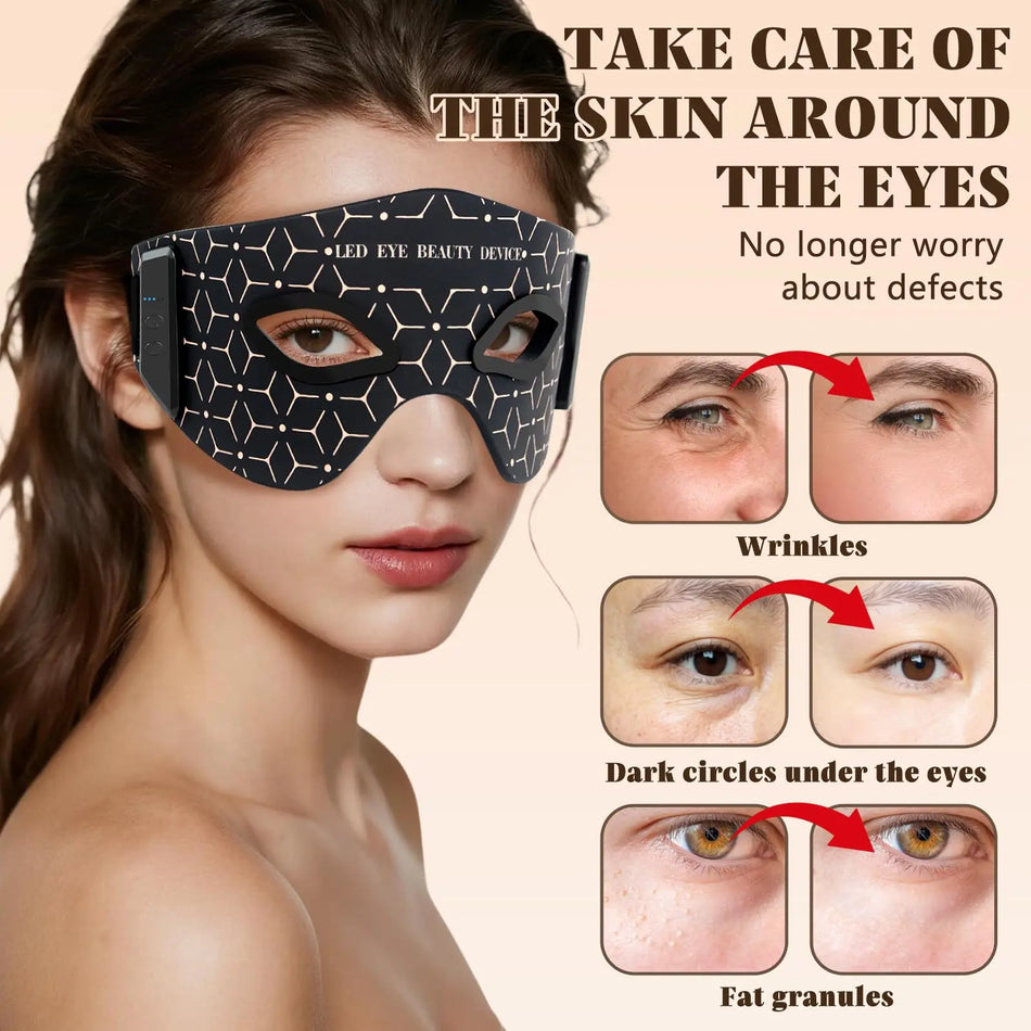 Red Light Therapy Eye Mask 630nm and 850nm LEDs for Wrinkles and Puffiness